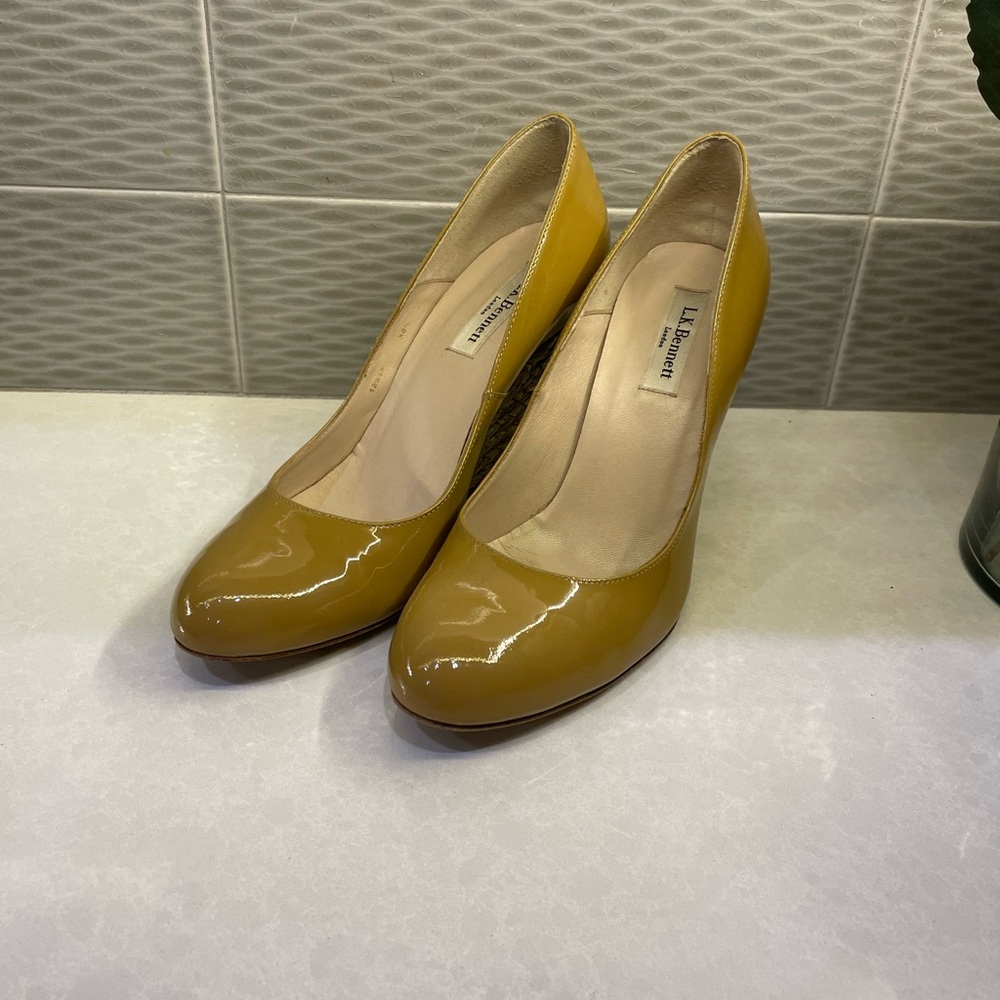 LK Bennett- Eavi Leather Espadrille (Size 38.5) Wedges in Camel Beige!